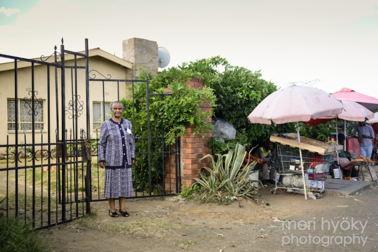 Mosala outside her home in Maseru. 
